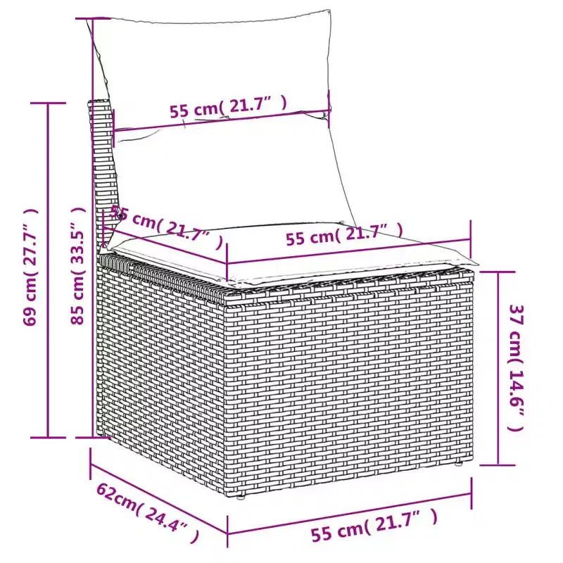 vidaXL Salon de jardin 6 pièces avec coussins, résine tressée beige