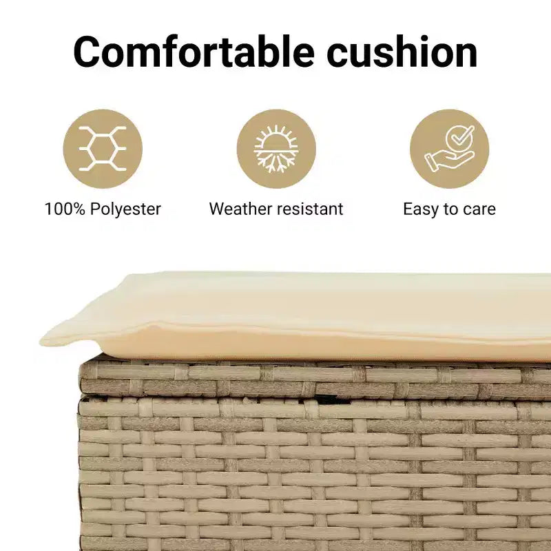 vidaXL Salon de jardin 6 pièces avec coussins, résine tressée beige