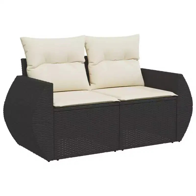 vidaXL Salon de jardin 6 pièces avec coussins, résine tressée beige