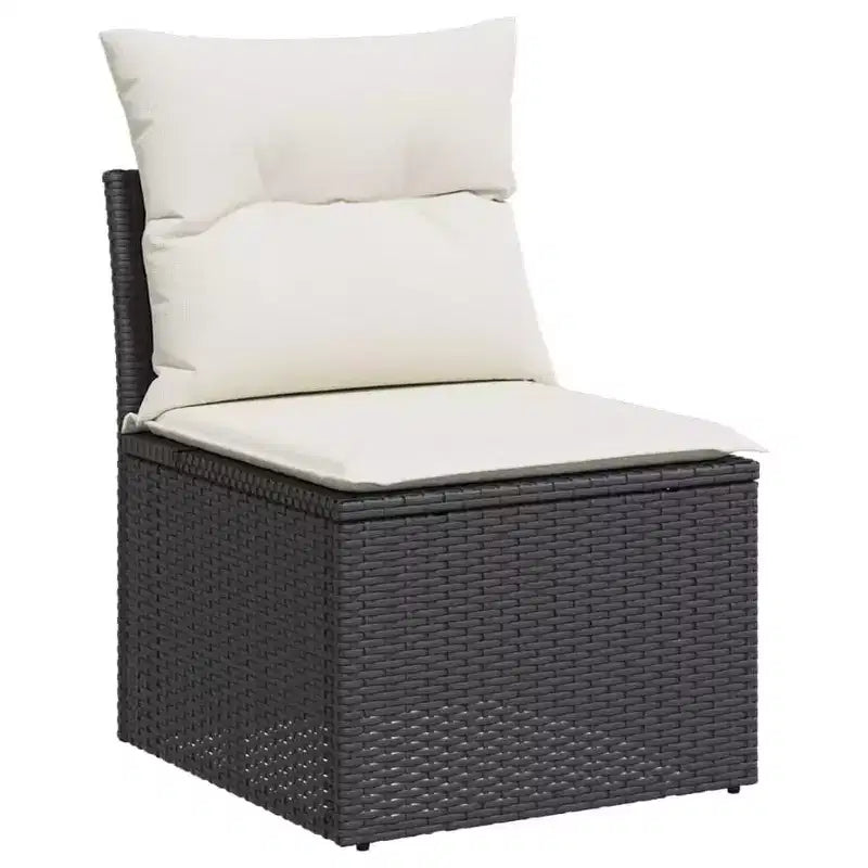 vidaXL Salon de jardin 6 pièces avec coussins, résine tressée beige