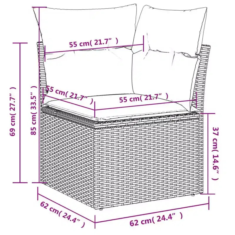 vidaXL Salon de jardin 6 pièces avec coussins, résine tressée beige