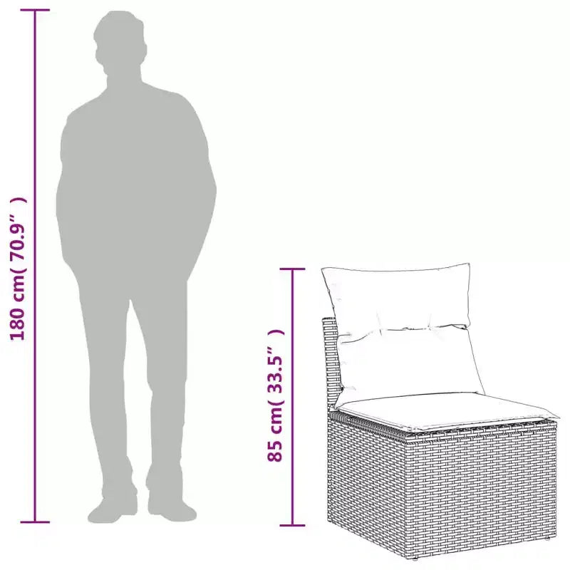 vidaXL Salon de jardin 6 pièces avec coussins, résine tressée beige