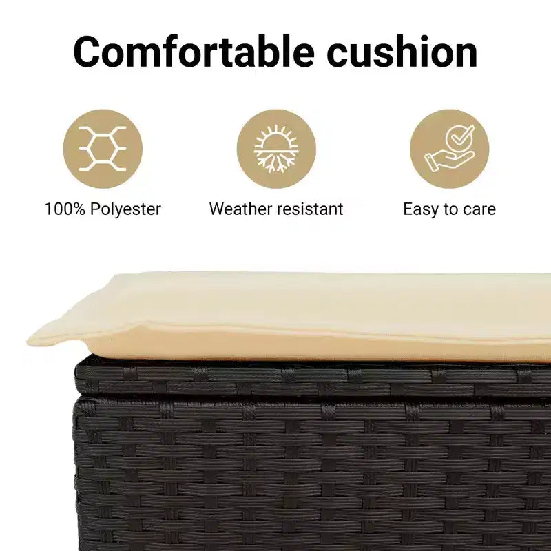 vidaXL Salon de jardin 6 pièces avec coussins, résine tressée beige