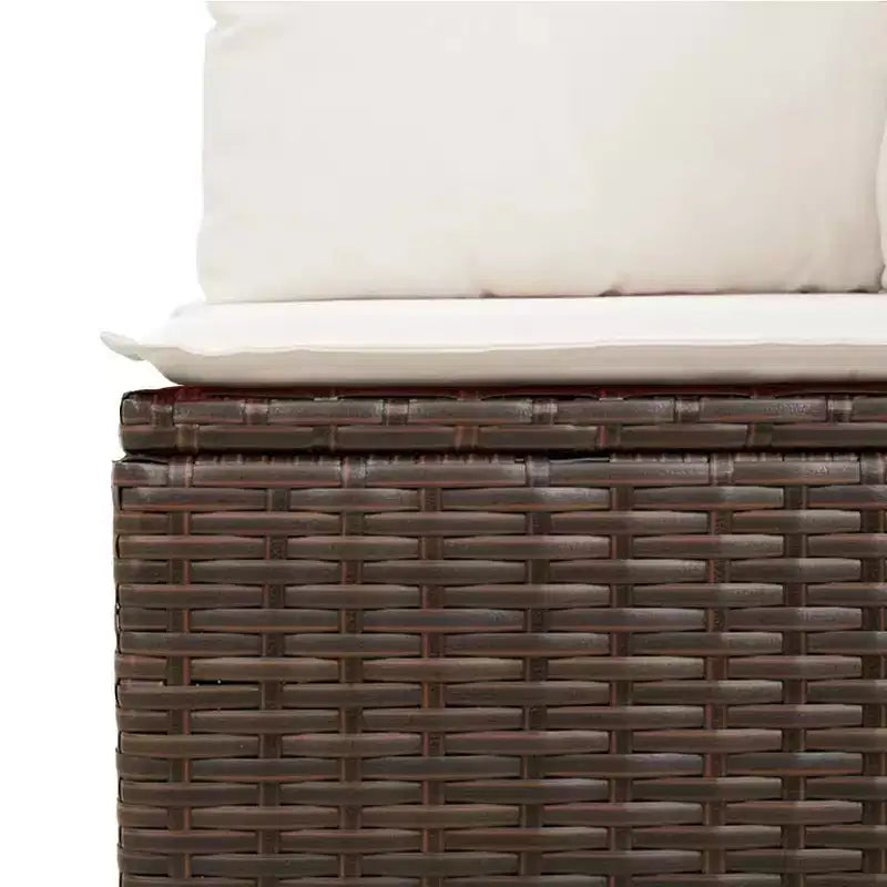 vidaXL Salon de jardin 6 pièces avec coussins, résine tressée beige