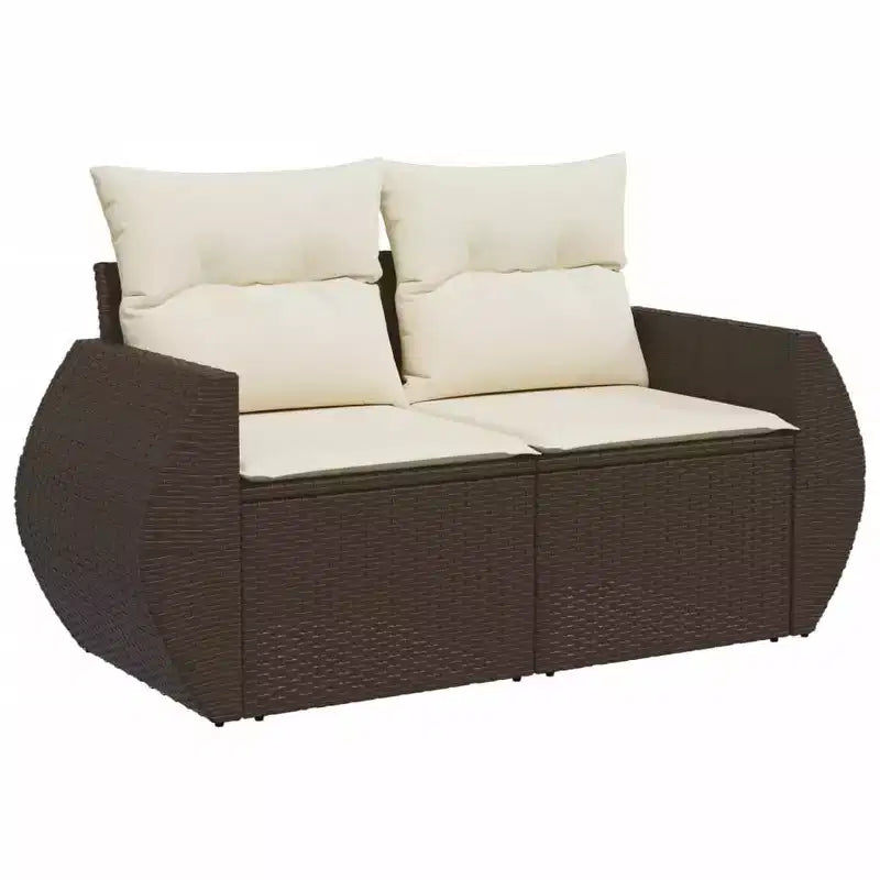 vidaXL Salon de jardin 6 pièces avec coussins, résine tressée beige