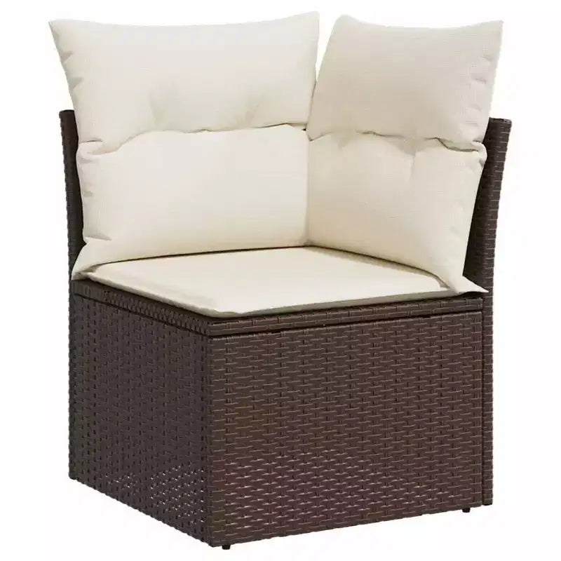 vidaXL Salon de jardin 6 pièces avec coussins, résine tressée beige