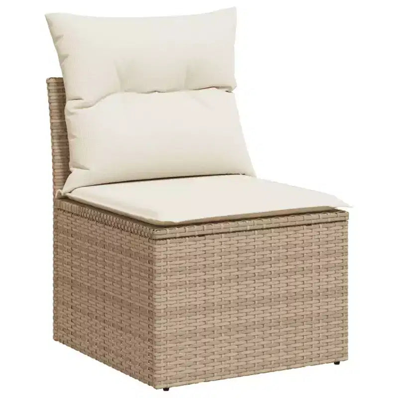vidaXL Salon de jardin 6 pièces avec coussins, résine tressée beige