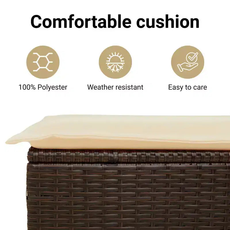 vidaXL Salon de jardin 6 pièces avec coussins, résine tressée beige