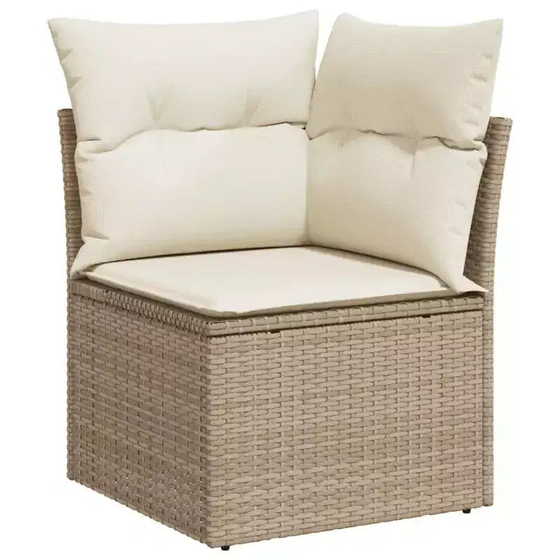 vidaXL Salon de jardin 6 pièces avec coussins, résine tressée beige