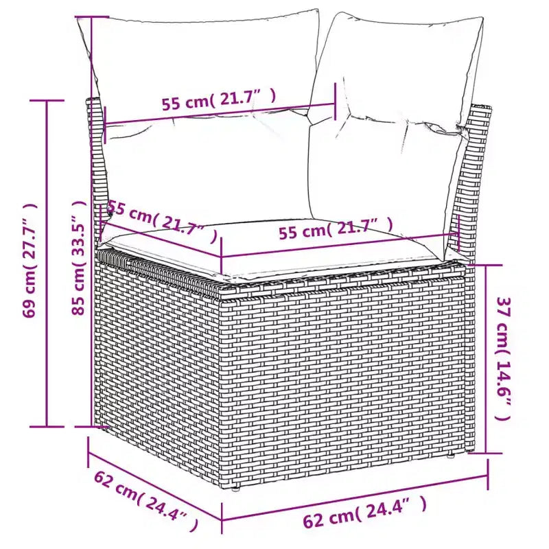 vidaXL Salon de jardin 6 pièces avec coussins, résine tressée beige