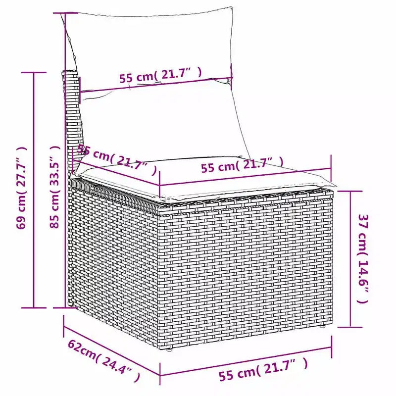 vidaXL Salon de jardin 6 pièces avec coussins, résine tressée beige