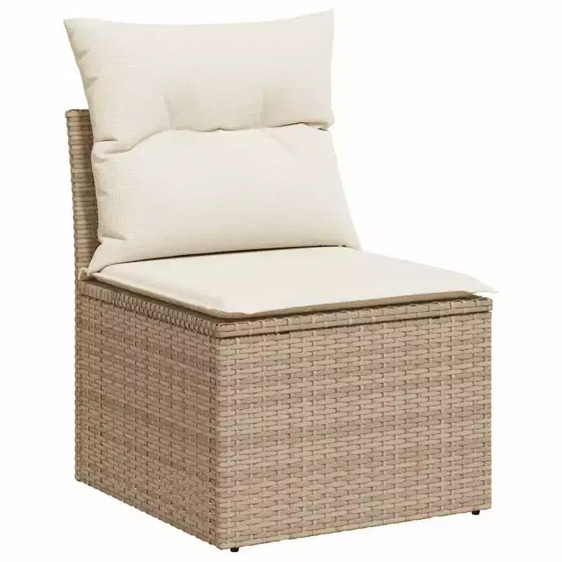 vidaXL Salon de jardin 6 pièces avec coussins, résine tressée beige
