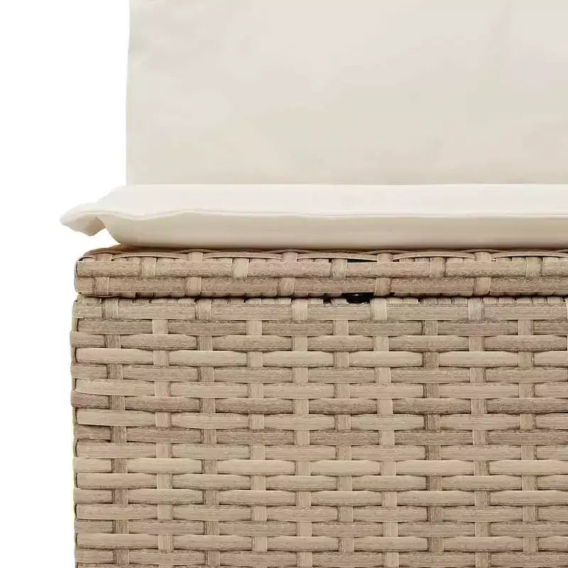 vidaXL Salon de jardin 6 pièces avec coussins, résine tressée beige