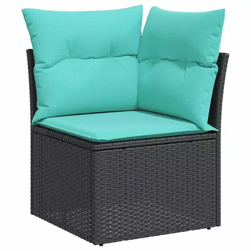 vidaXL Salon de jardin 9 pcs avec coussins résine tressée gris