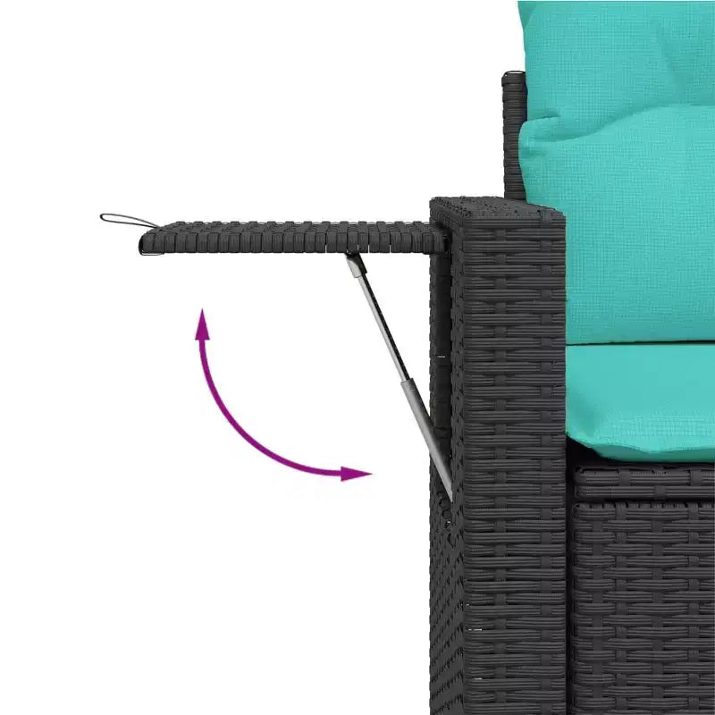vidaXL Salon de jardin 8 pièces avec coussins résine tressée noir