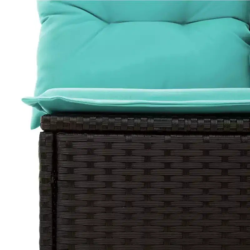 vidaXL Salon de jardin 8 pièces avec coussins résine tressée noir