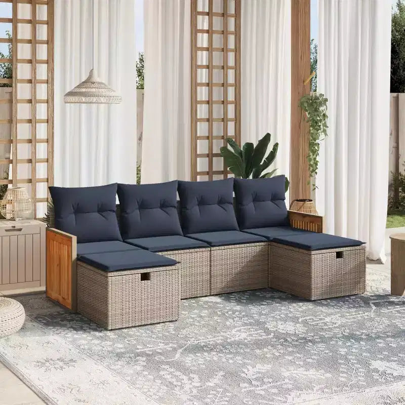 vidaXL Salon de jardin en résine tressée et acier thermolaqué