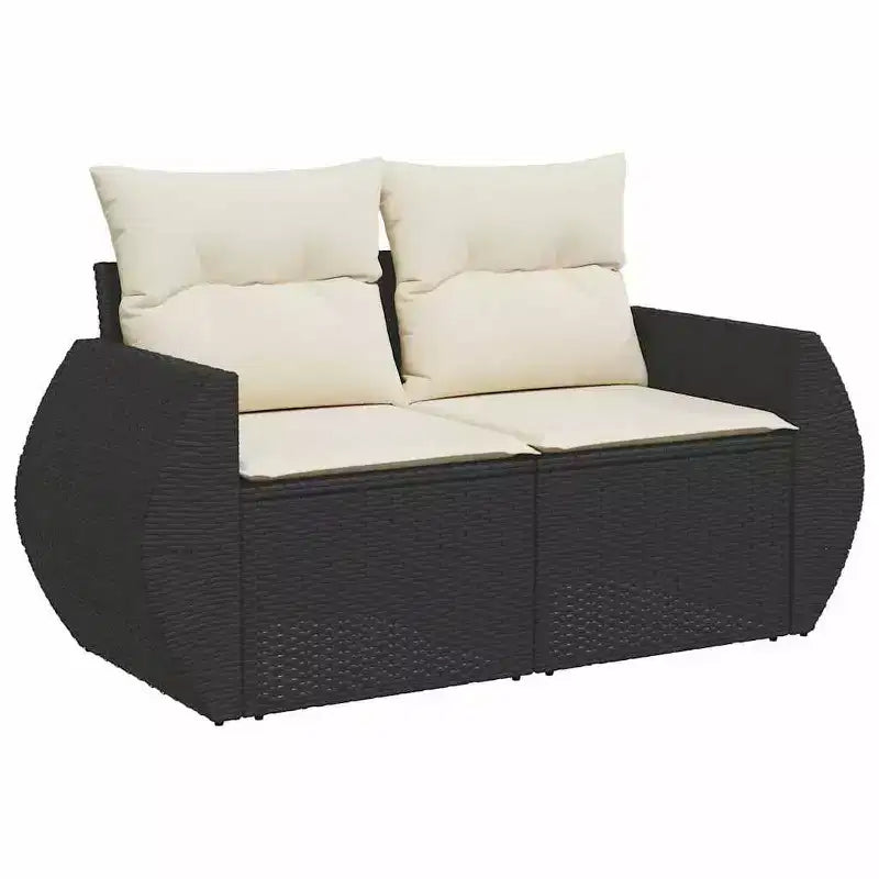 vidaXL Salon de jardin 10 pcs avec coussins résine tressée marron