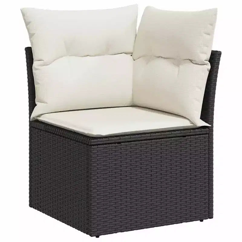 vidaXL Salon de jardin 10 pcs avec coussins résine tressée marron