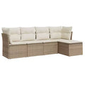 vidaXL Salon de jardin 5 pièces avec coussins en résine tressée, canapé d'extérieur modulable, plusieurs couleurs et modèles
