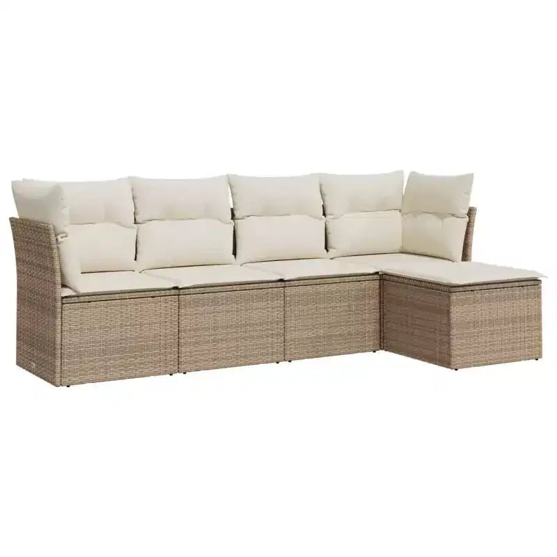 vidaXL Salon de jardin 5 pièces avec coussins en résine tressée, canapé d'extérieur modulable, plusieurs couleurs et modèles