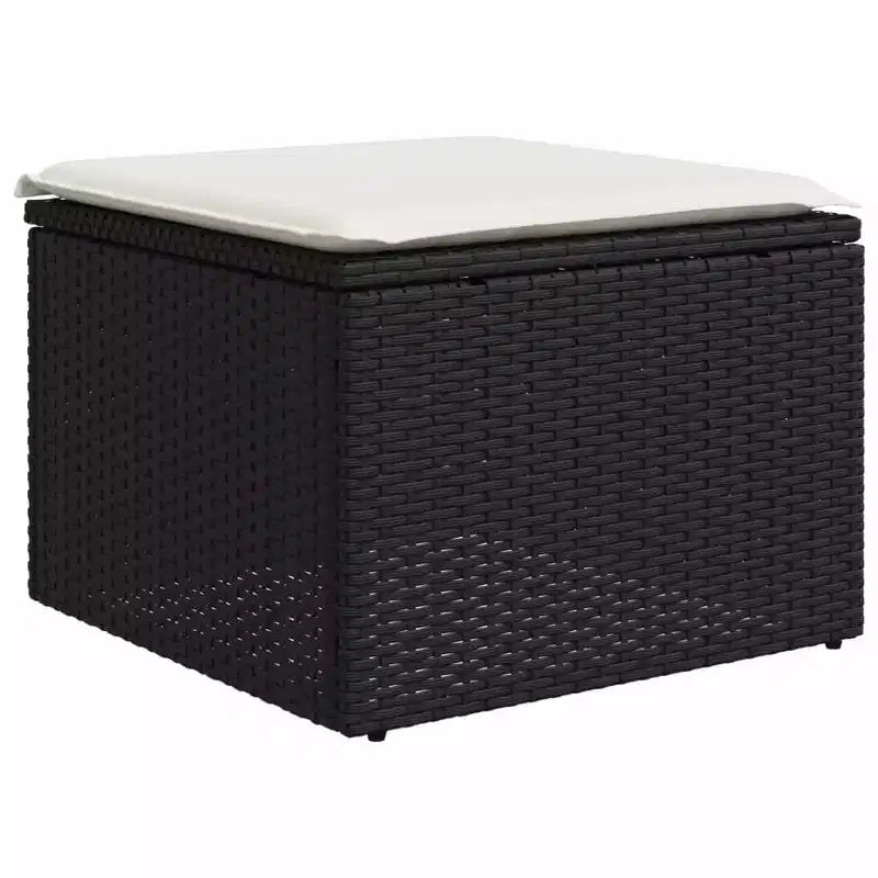 vidaXL Salon de jardin 8 pièces avec coussins en résine tressée, canapé d'angle modulable, table incluse