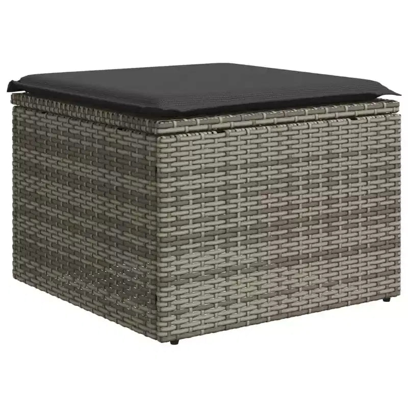 vidaXL Salon de jardin 8 pièces avec coussins en résine tressée, canapé d'angle modulable, table incluse
