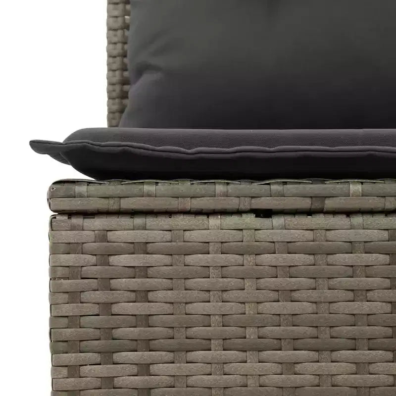 vidaXL Salon de jardin 8 pièces avec coussins en résine tressée, canapé d'angle modulable, table incluse
