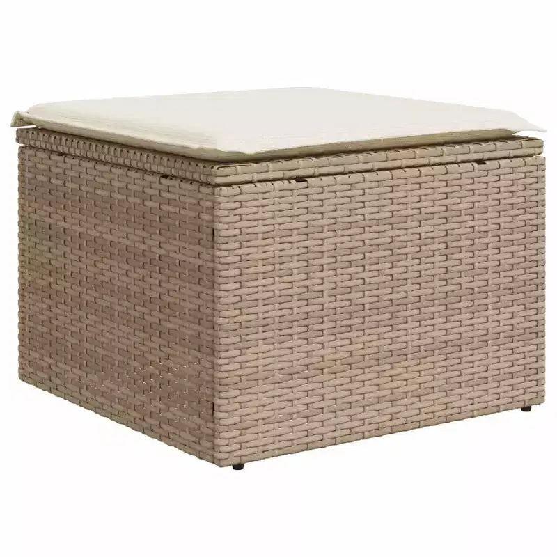 vidaXL Salon de jardin 8 pièces avec coussins en résine tressée, canapé d'angle modulable, table incluse
