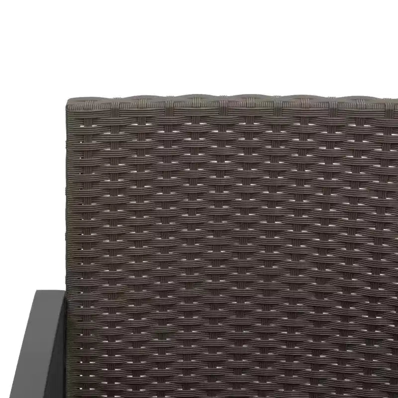 vidaXL Salon de jardin 5 pièces avec table et chaises d'extérieur en rotin PP avec coussins