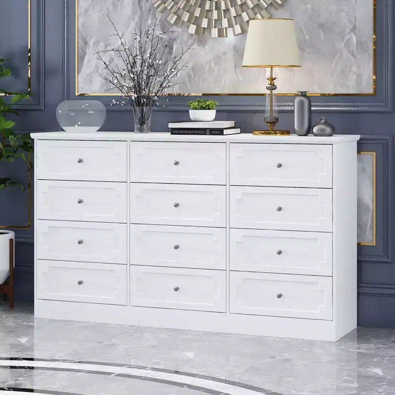 Commode de rangement à 12 tiroirs, grande capacité, pour rangement et décoration multi-pièces