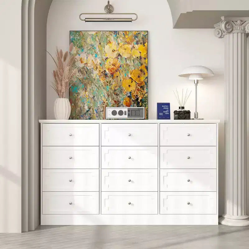 Commode de rangement à 12 tiroirs, grande capacité, pour rangement et décoration multi-pièces
