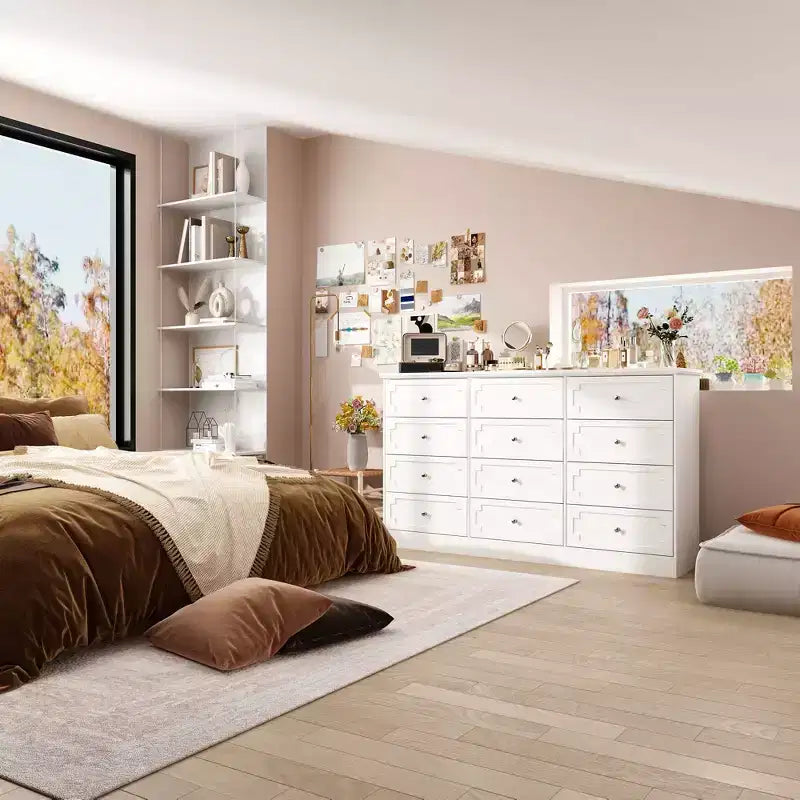 Commode de rangement à 12 tiroirs, grande capacité, pour rangement et décoration multi-pièces