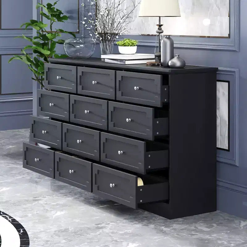 Commode de rangement à 12 tiroirs, grande capacité, pour rangement et décoration multi-pièces