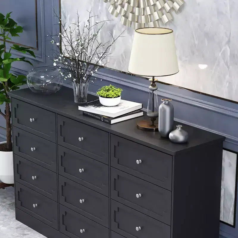 Commode de rangement à 12 tiroirs, grande capacité, pour rangement et décoration multi-pièces