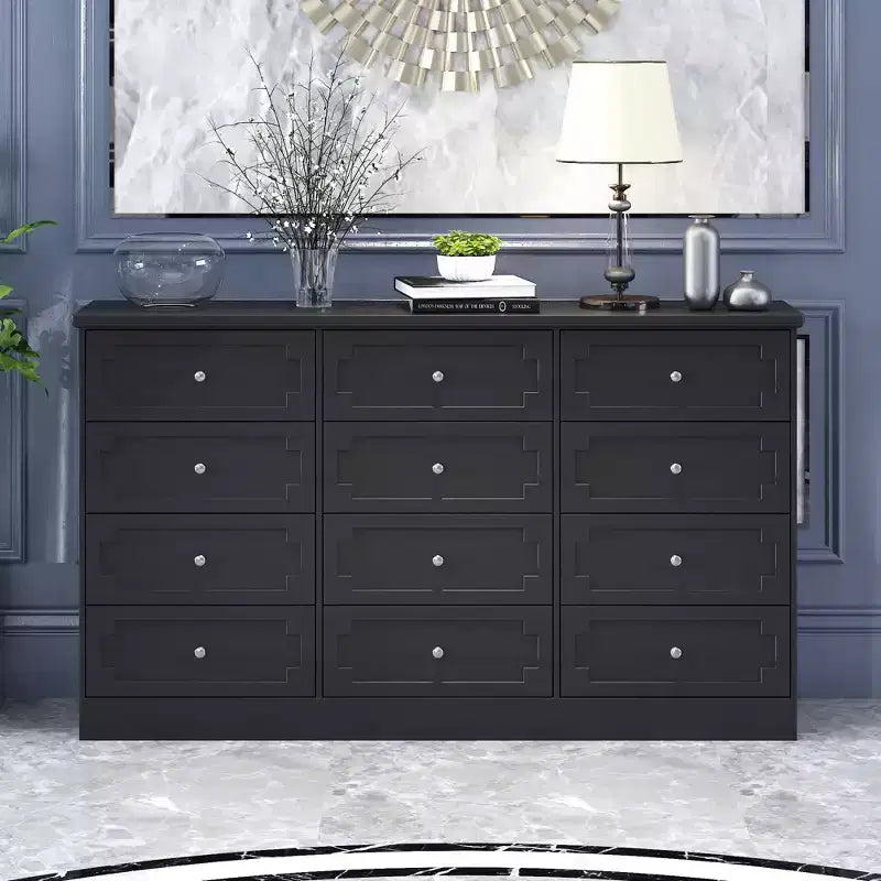 Commode de rangement à 12 tiroirs, grande capacité, pour rangement et décoration multi-pièces