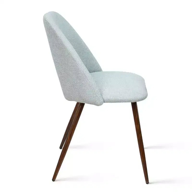 Ensemble de salle à manger rond 5 pièces en verre avec chaises en tissu rembourré, meubles de cuisine et de salle à manger modernes avec pieds en noyer-Panipeachy