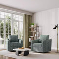 Fauteuil pivotant à 360°, dossier ergonomique, revêtement en lin, base en acier, supporte 200 kg, pour salon, chambre, bureau