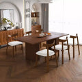 GDFStudio Camden 7 Piece Dining Table Set with Storage Base and Faux Leather Chairs