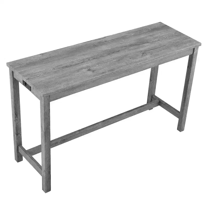 Ensemble de table de bar industrielle 4 pièces sumyeg avec prise électrique, gris