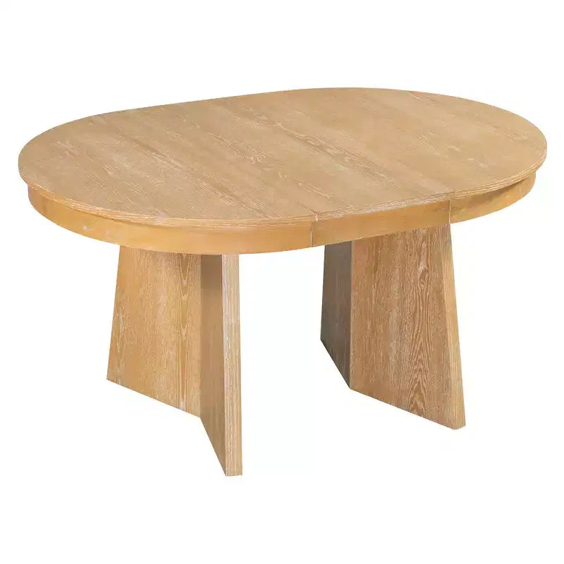 Ensemble de salle à manger rond en rotin pour 4 personnes, ensemble de salle à manger extensible avec 4 chaises rembourrées, ensemble table et chaises de cuisine pour petit espace, finition bois naturel