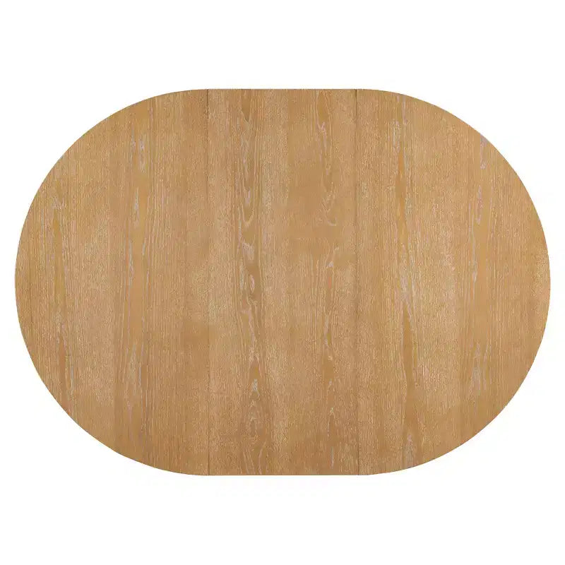 Ensemble de salle à manger rond en rotin pour 4 personnes, ensemble de salle à manger extensible avec 4 chaises rembourrées, ensemble table et chaises de cuisine pour petit espace, finition bois naturel