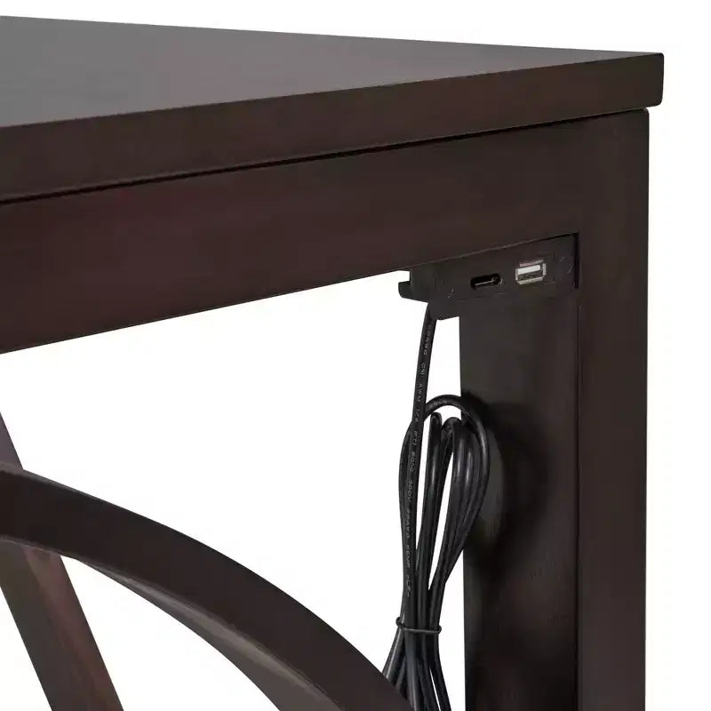 Ensemble de table à manger de hauteur comptoir 3 pièces de style rustique pour 2 personnes, table de bar console en bois avec port USB et tabourets rembourrés pour petit espace
