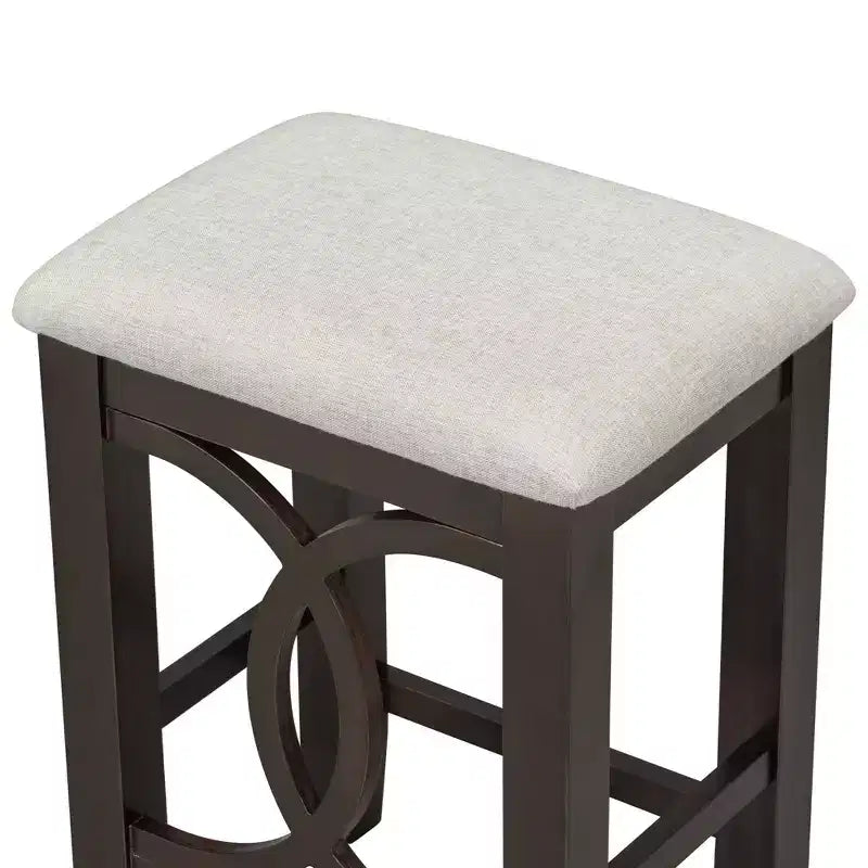 Ensemble de table à manger de hauteur comptoir 3 pièces de style rustique pour 2 personnes, table de bar console en bois avec port USB et tabourets rembourrés pour petit espace