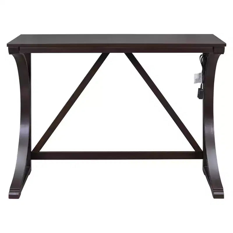 Ensemble de table à manger de hauteur comptoir 3 pièces de style rustique pour 2 personnes, table de bar console en bois avec port USB et tabourets rembourrés pour petit espace