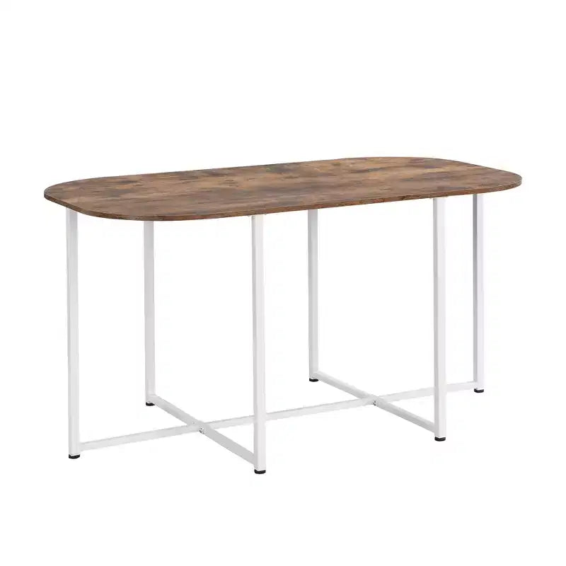 Ensemble de salle à manger moderne en marbre pour 6 personnes avec structure en métal, table rectangulaire en marbre autocollant et 6 chaises pour salle à manger et cuisine.