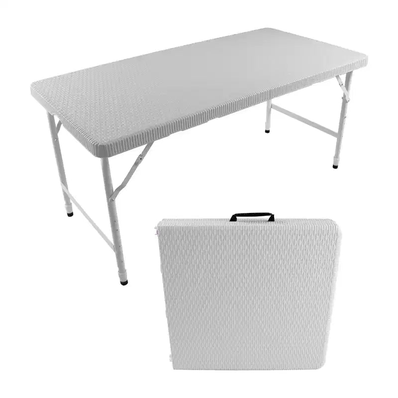 Table pliante portable de 120 cm - Table d'intérieur et d'extérieur robuste d'une capacité de 135 kg pour le camping, le patio, les pique-niques et les événements, noire