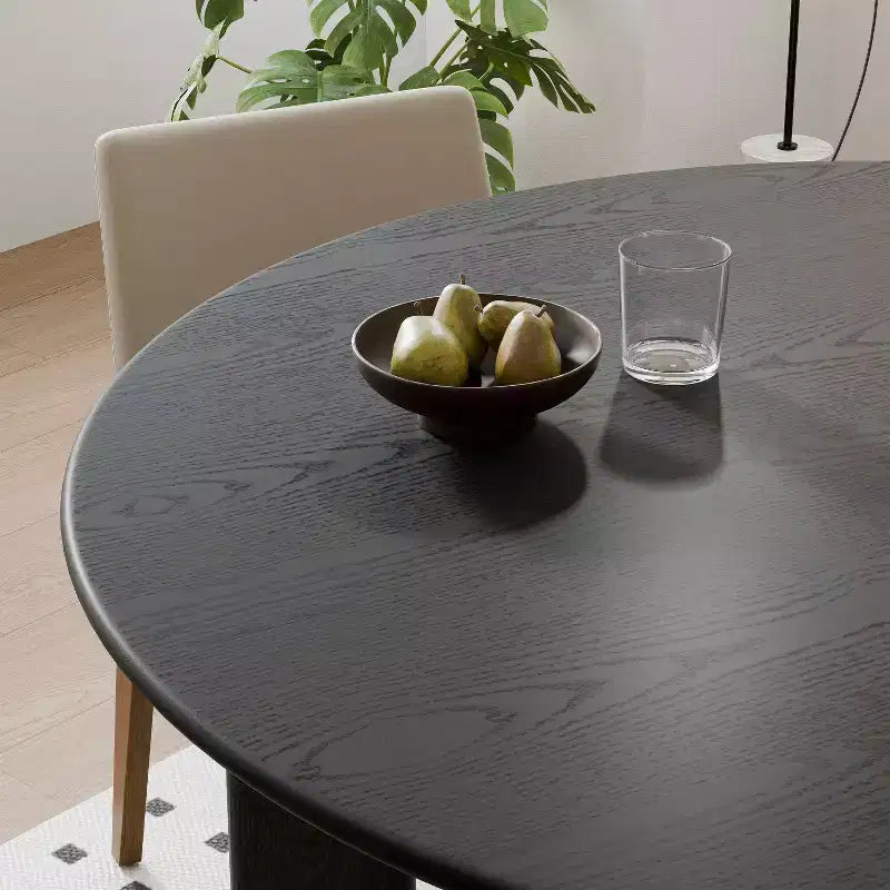 Table à manger de ferme en bois massif, plateau rond en bois pour salles à manger modernes et réunions de famille