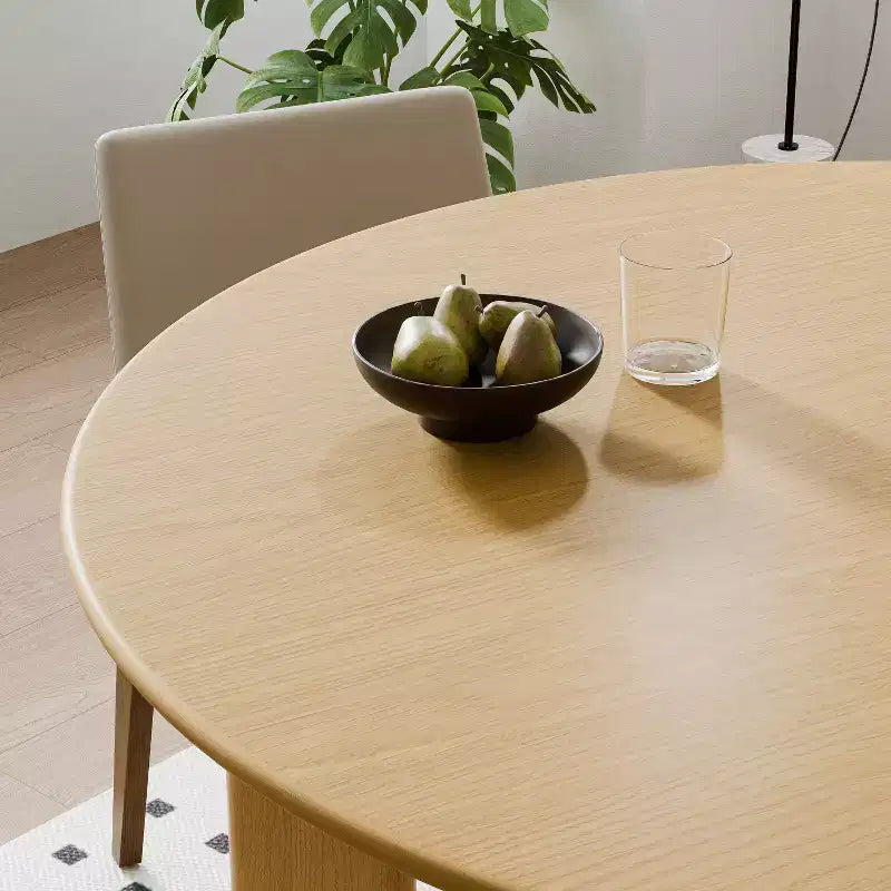 Table à manger de ferme en bois massif, plateau rond en bois pour salles à manger modernes et réunions de famille