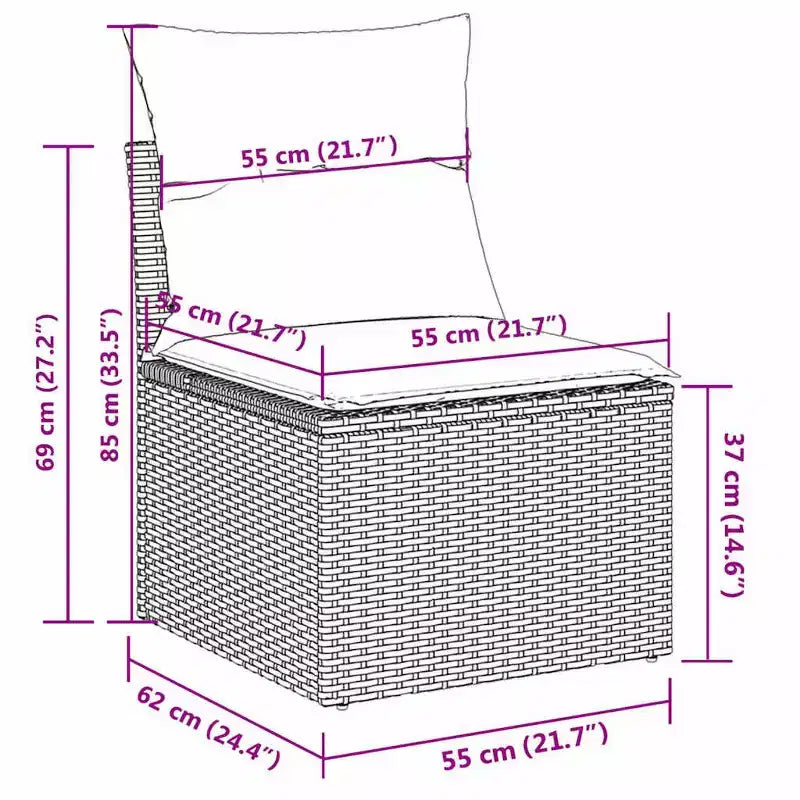 vidaXL Ensemble de canapés de jardin modulable avec coussins